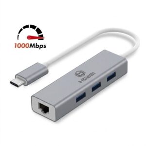Hub Adaptador Tipo C A Rj45 Red Gigabit X 3 Puertos Usb